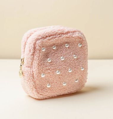 Teddy Pouch Square Pearl Blush