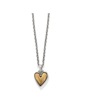 Silver &amp; Gold Cascade Heart Mini Necklace