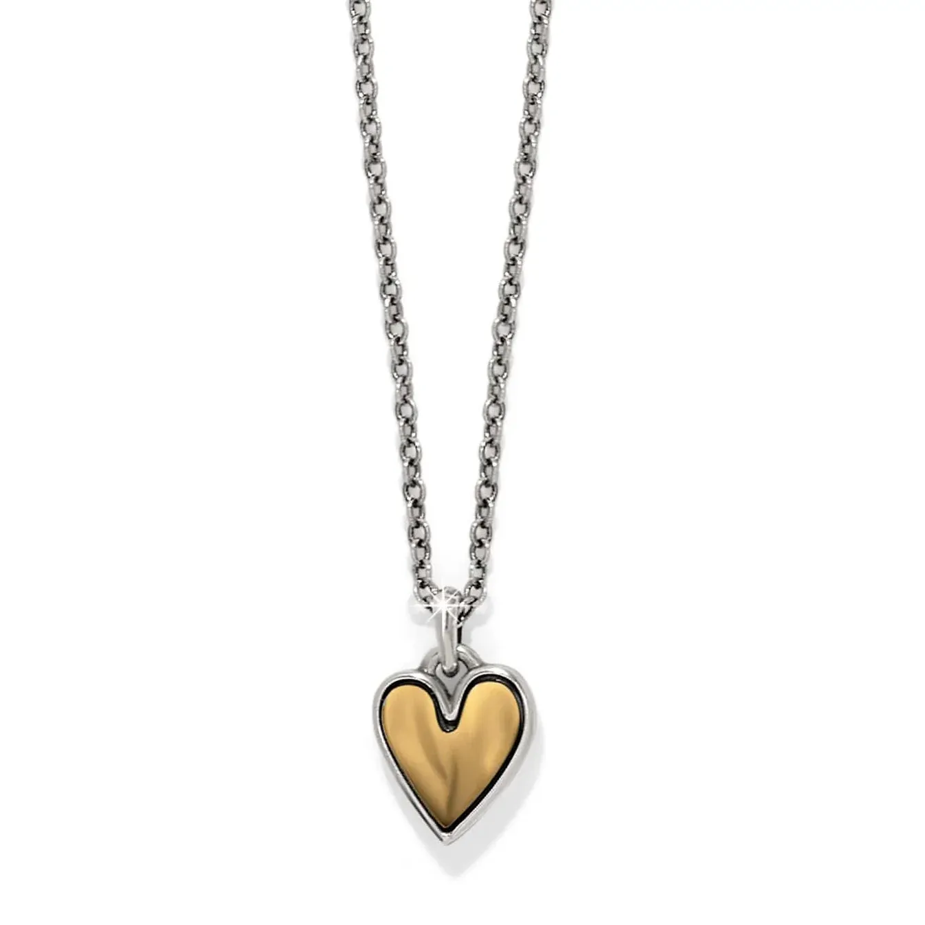 Silver &amp; Gold Cascade Heart Mini Necklace