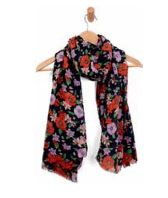 Black Poppy Field Scarf