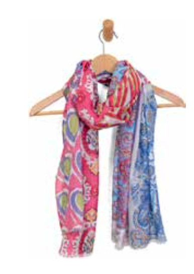 Magenta Mixed Paisley Scarf