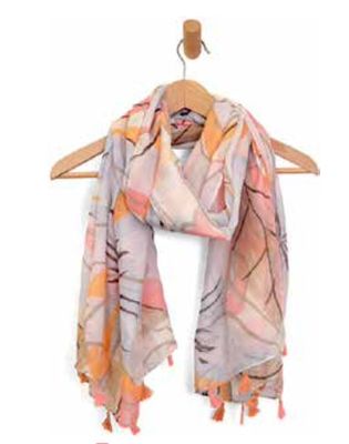 Soft Multi Dahlia Tasse Scarfl