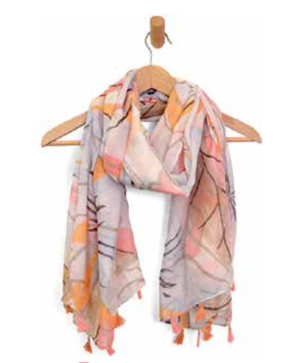 Soft Multi Dahlia Tasse Scarfl