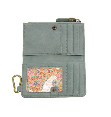 Light Denim Bobbie Bifold Wallet with Carabiner