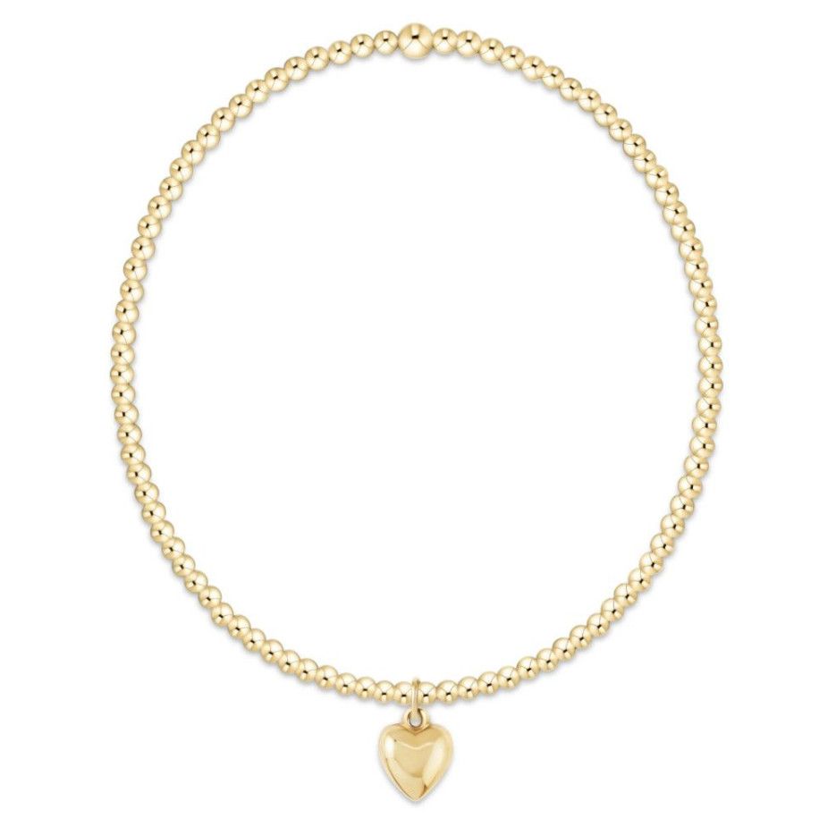 Classic Gold 2mm Bracelet Love Plush Small Gold Charm