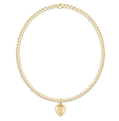 Classic Gold 2mm Bracelet Love Plush Small Gold Charm