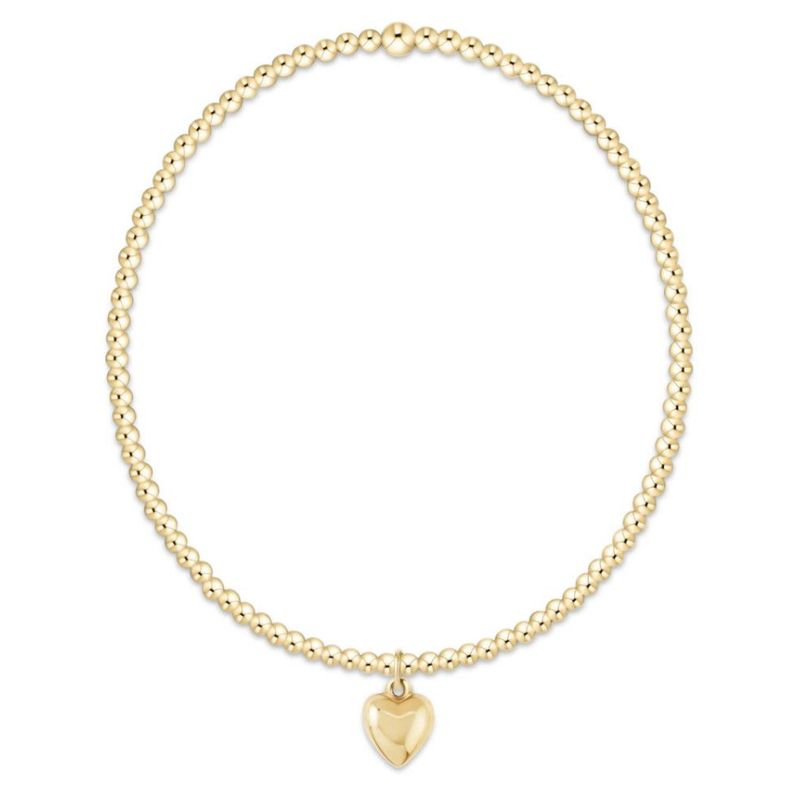 Classic Gold 2mm Bracelet Love Plush Small Gold Charm