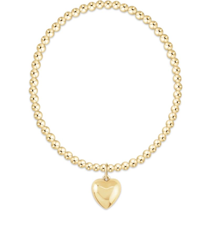 Classic Gold 3mm Bracelet Love Plush Gold Charm