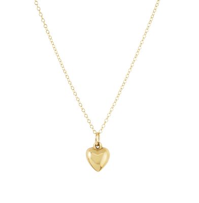 Enewton 16 inch gold necklace with Love Plush small gold charm, dainty worry-free wear jewelry
