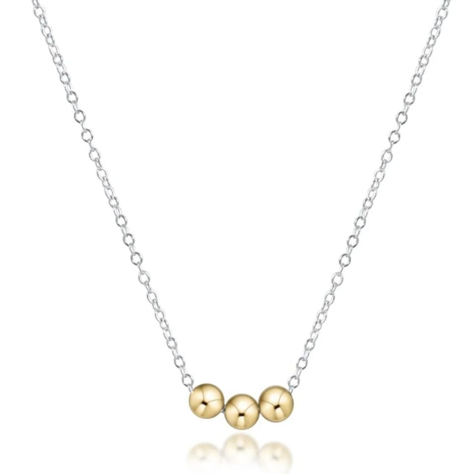 Enewton 16 inch mixed metal necklace with Joy gold charm, dainty worry-free wear jewelry
