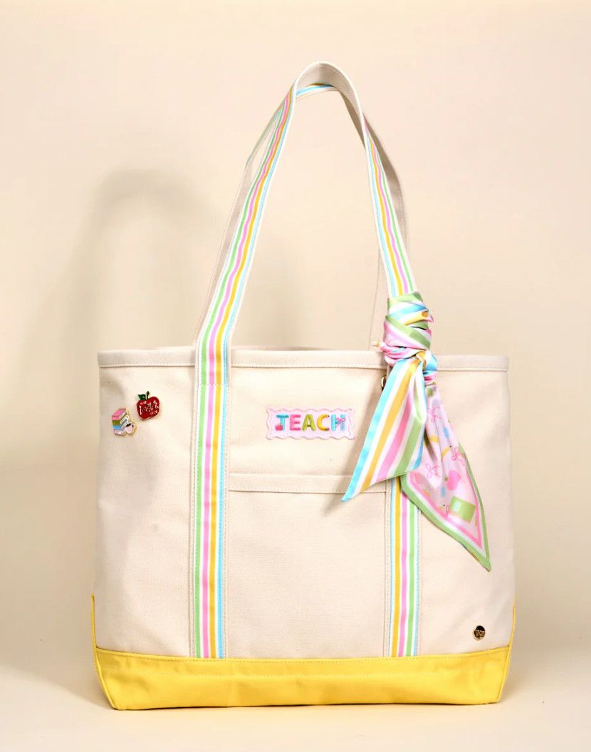 School’s In Session Darling canvas tote bag, cute back to school tote for teachers or everyday use
