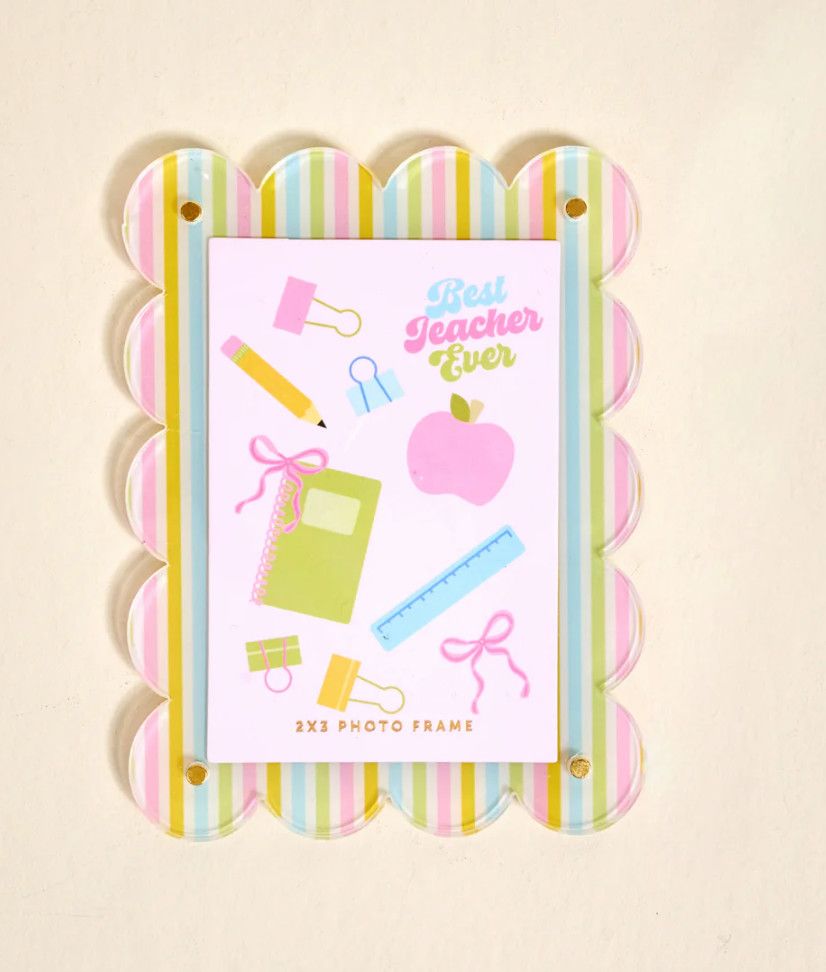 Colorful mini acrylic picture frame magnet for photos, cute magnetic photo frame for fridge or locker
