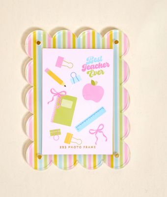 Colorful mini acrylic picture frame magnet for photos, cute magnetic photo frame for fridge or locker
