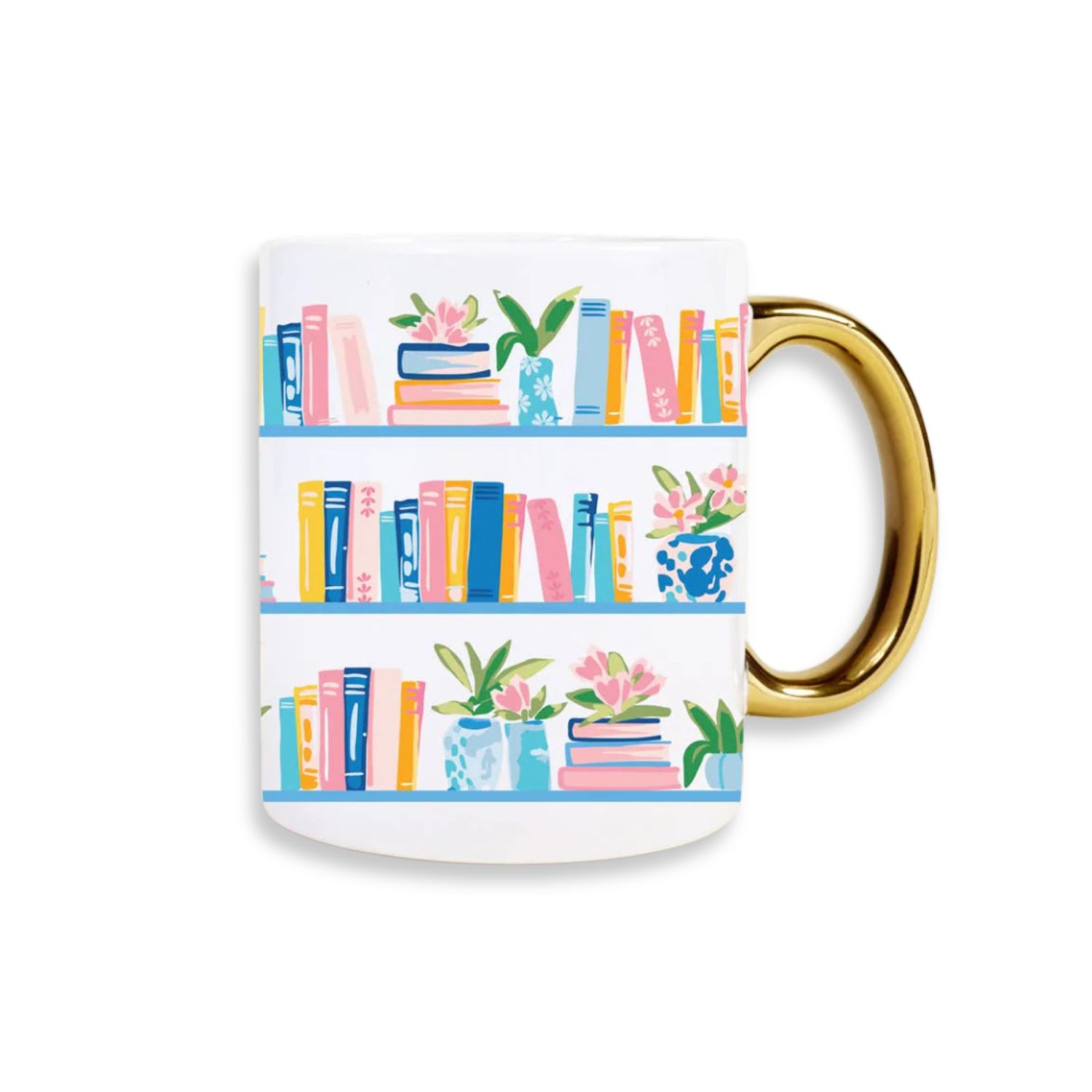 Book Shelfie Cozy Cute Ceramic Mug