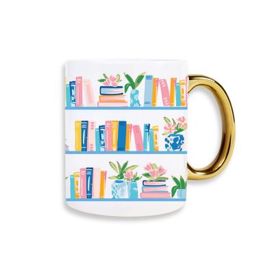 Book Shelfie Cozy Cute Ceramic Mug