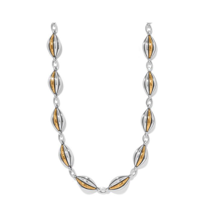 Brighton Ferrara Deco necklace with engraved silver design and decorative medallion detail.