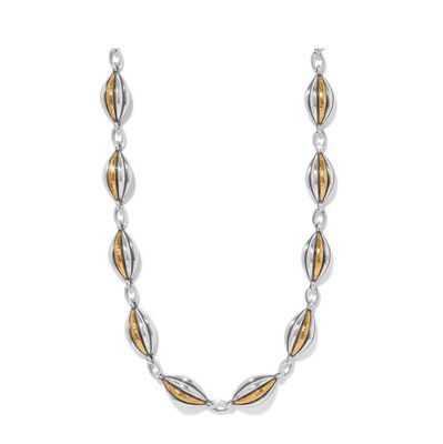 Brighton Ferrara Deco necklace with engraved silver design and decorative medallion detail.