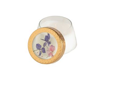 Pressed Floral Candle Roman Lavender Small