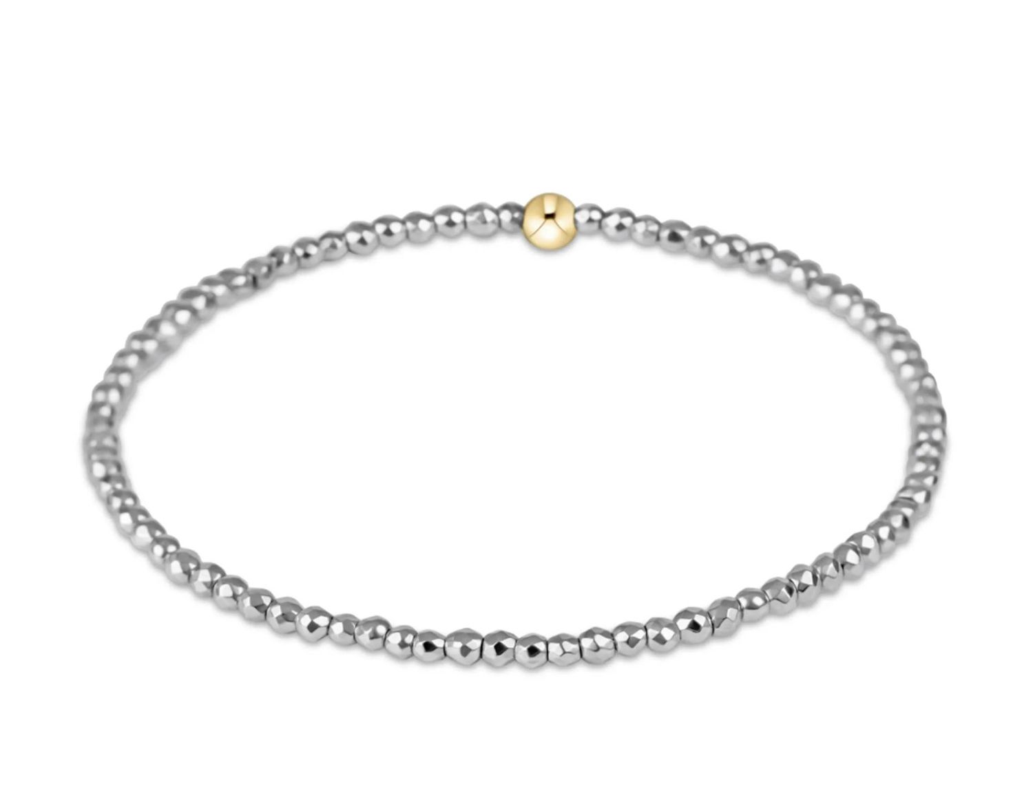 Faceted Silver 2mm Hematite Bracelet