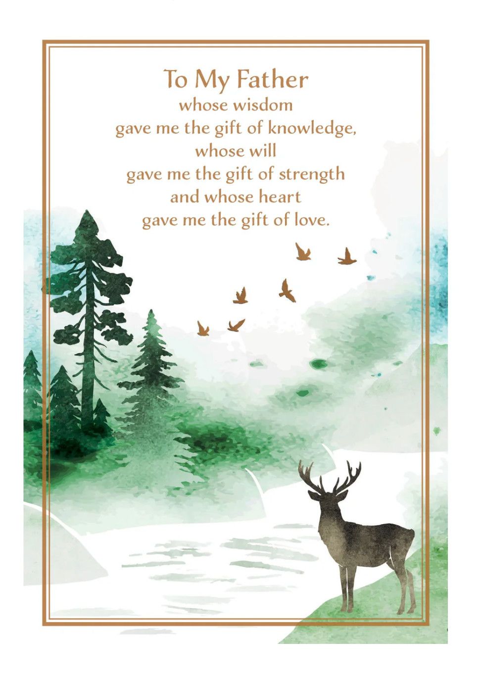Deer In Forest Father's Day Card