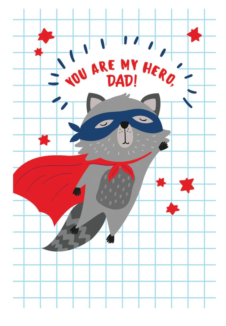 Raccoon Superhero Father's Day Card