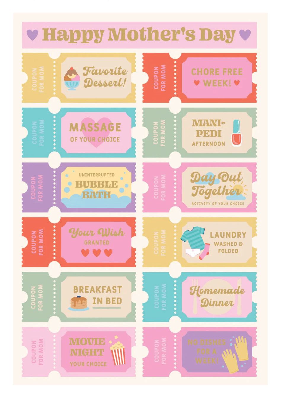 Mom Coupons Mother's Day Card