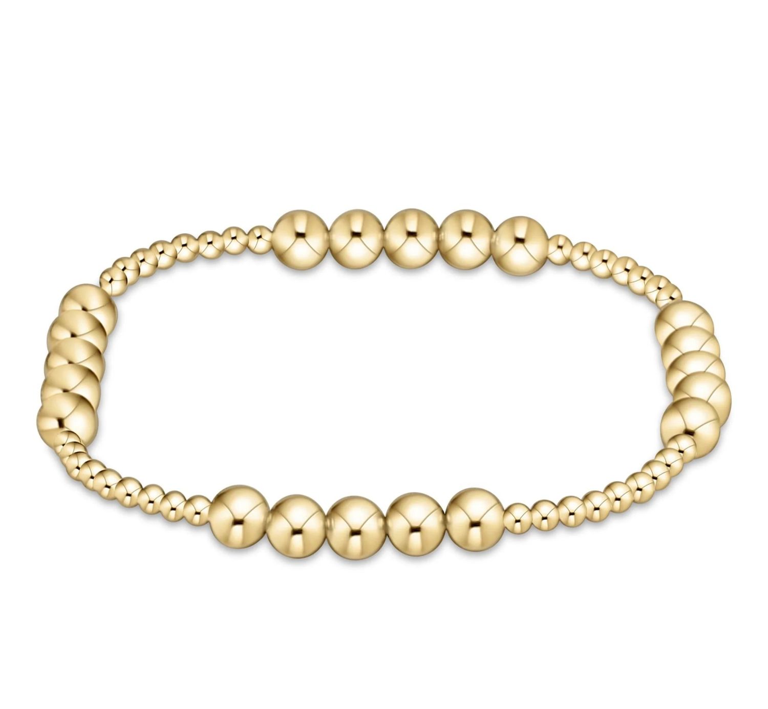 Classic Blissful Pattern Gold Bead Bracelet 2.5mm/5mm