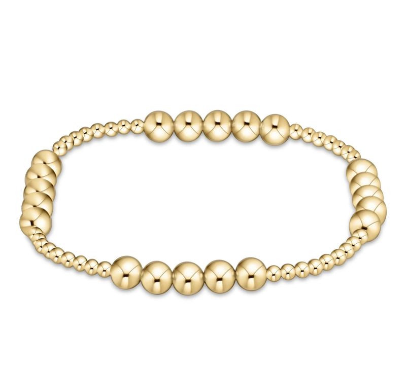 Classic Blissful Pattern Gold Bead Bracelet 2.5mm/5mm