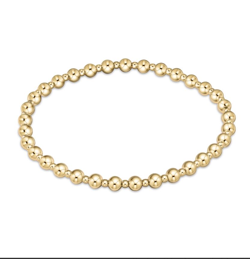 Classic Grateful Gold Bead Bracelet 4mm