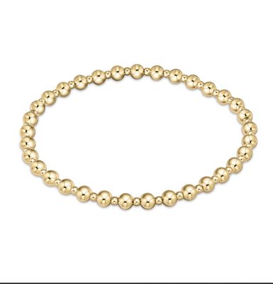 Classic Grateful Gold Bead Bracelet 4mm
