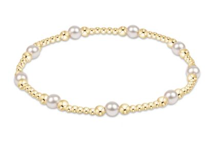 Classic Purpose Pattern Pearl  Bead Bracelet 4mm