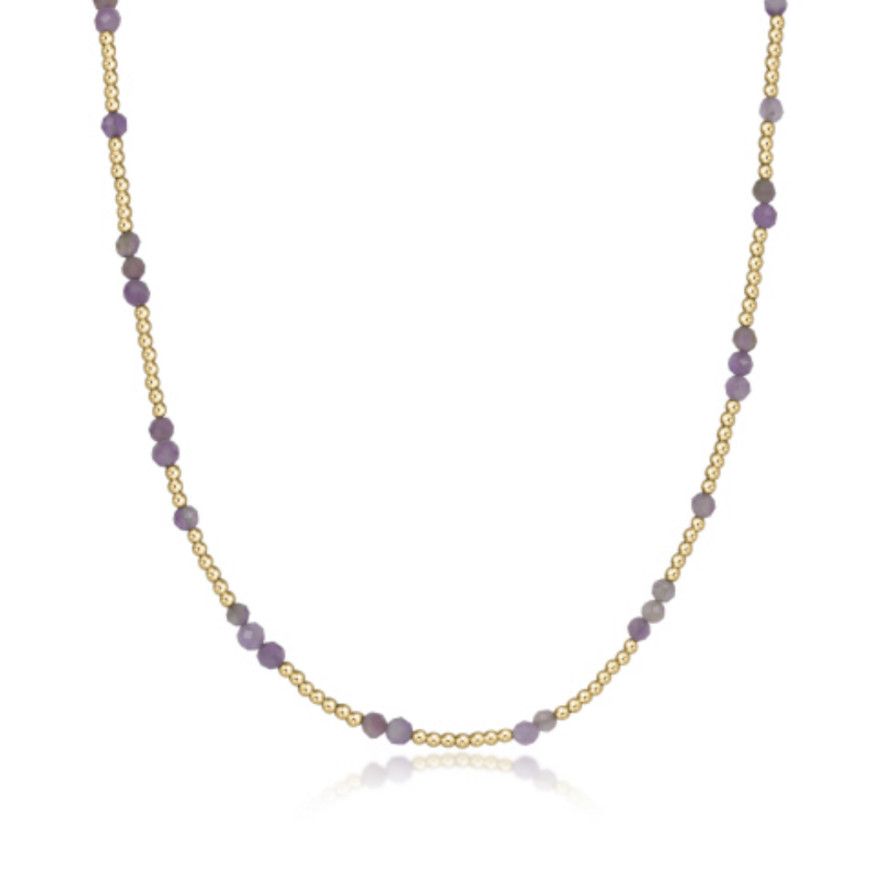 Enewton 15 inch Hope Unwritten amethyst gemstone necklace, purple beaded layering necklace
