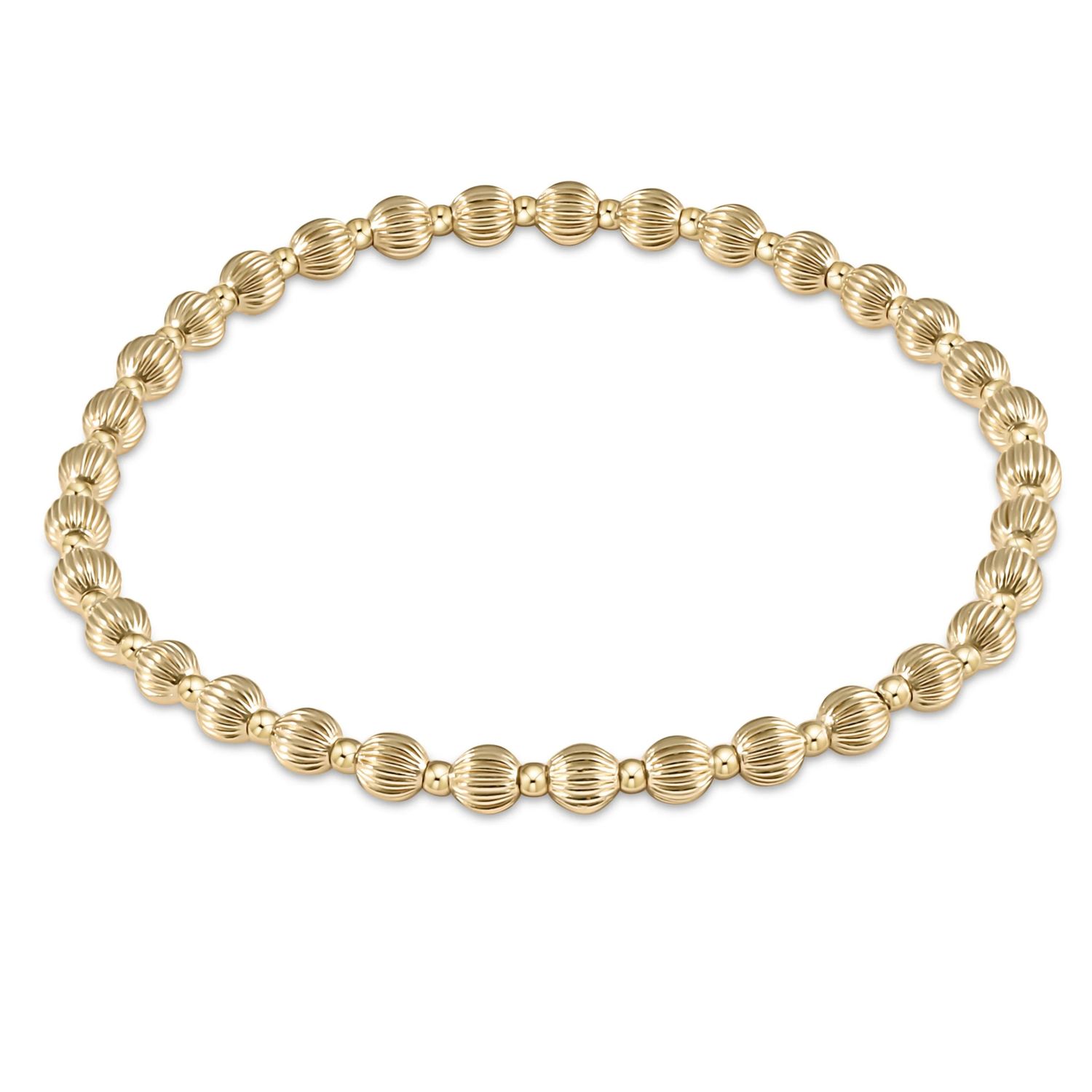 Dignity Grateful Gold Bead Bracelet 4mm