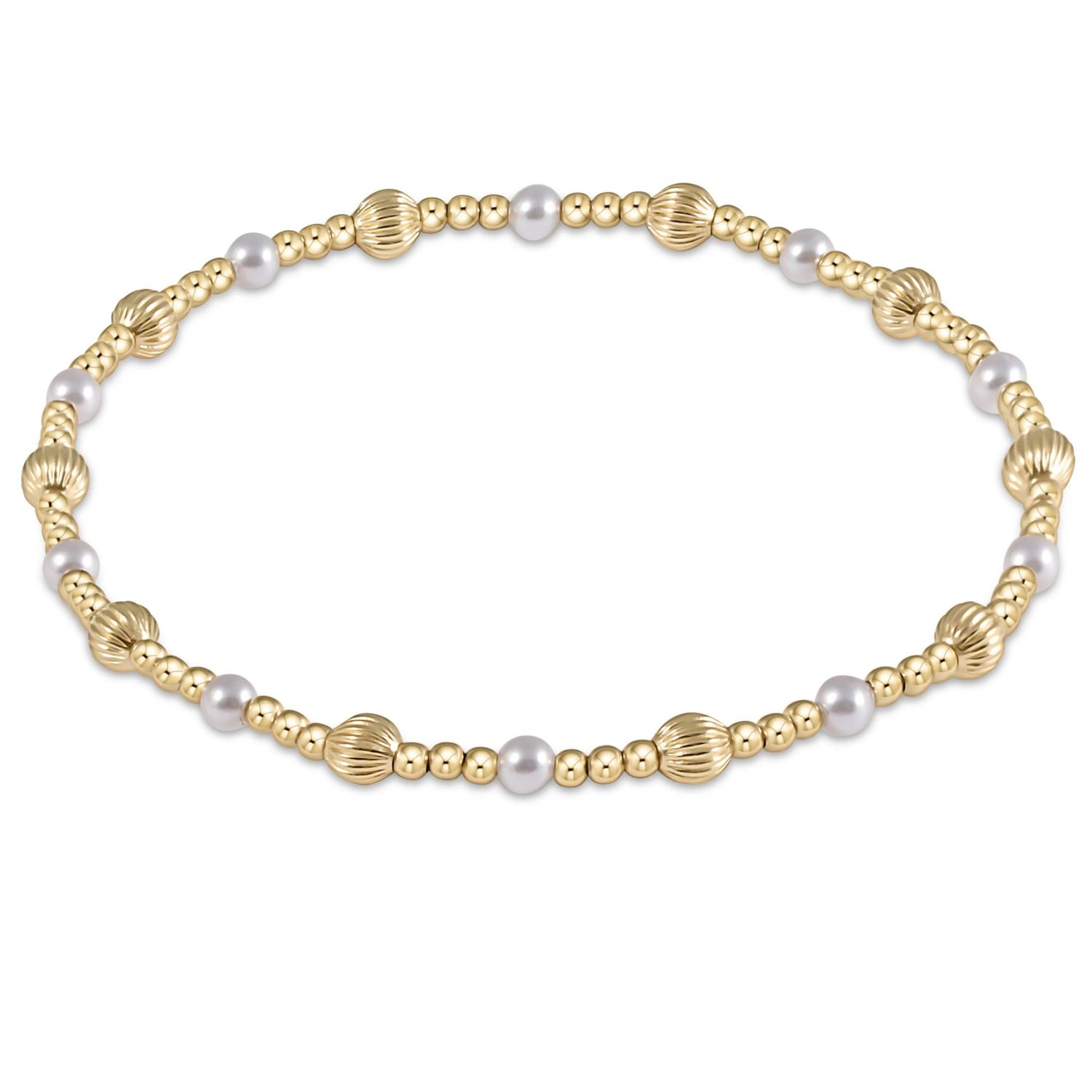 Dignity Sincerity Gemstone Pattern Bracelet 4mm - Pearl