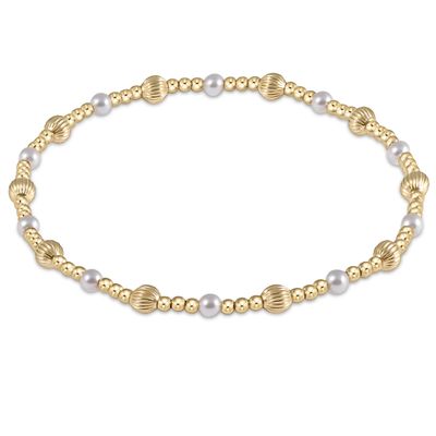 Dignity Sincerity Gemstone Pattern Bracelet 4mm - Pearl