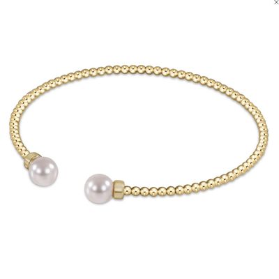 Classic Gold Bead Pearl Cuff  2mm