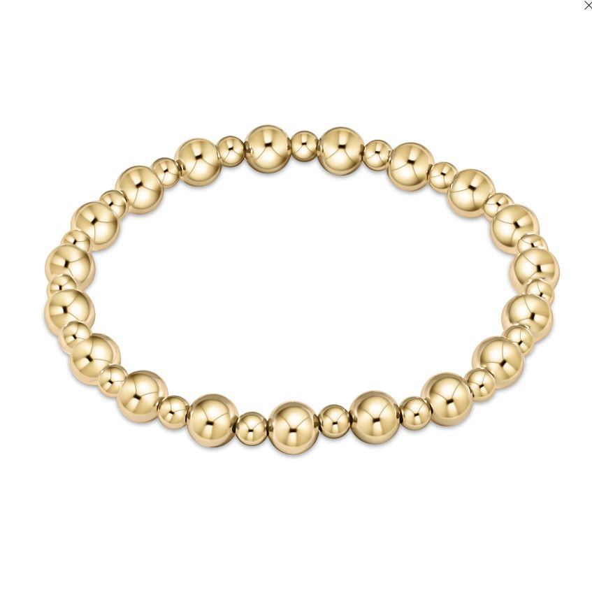 Classic Grateful Gold Bead Bracelet 6mm