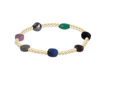 Enewton Extends Admire Gold 3mm bead bracelet Hot Mess, gold beaded stretch bracelet with message
