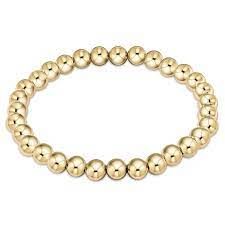 Enewton Extends Classic Gold Bead Bracelet 6mm, gold beaded stretch bracelet for everyday stacking
