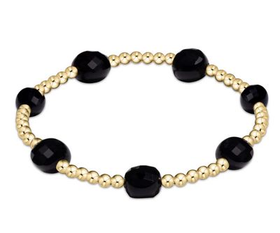Admire Gold 3mm Bead Bracelet Faceted Onyx