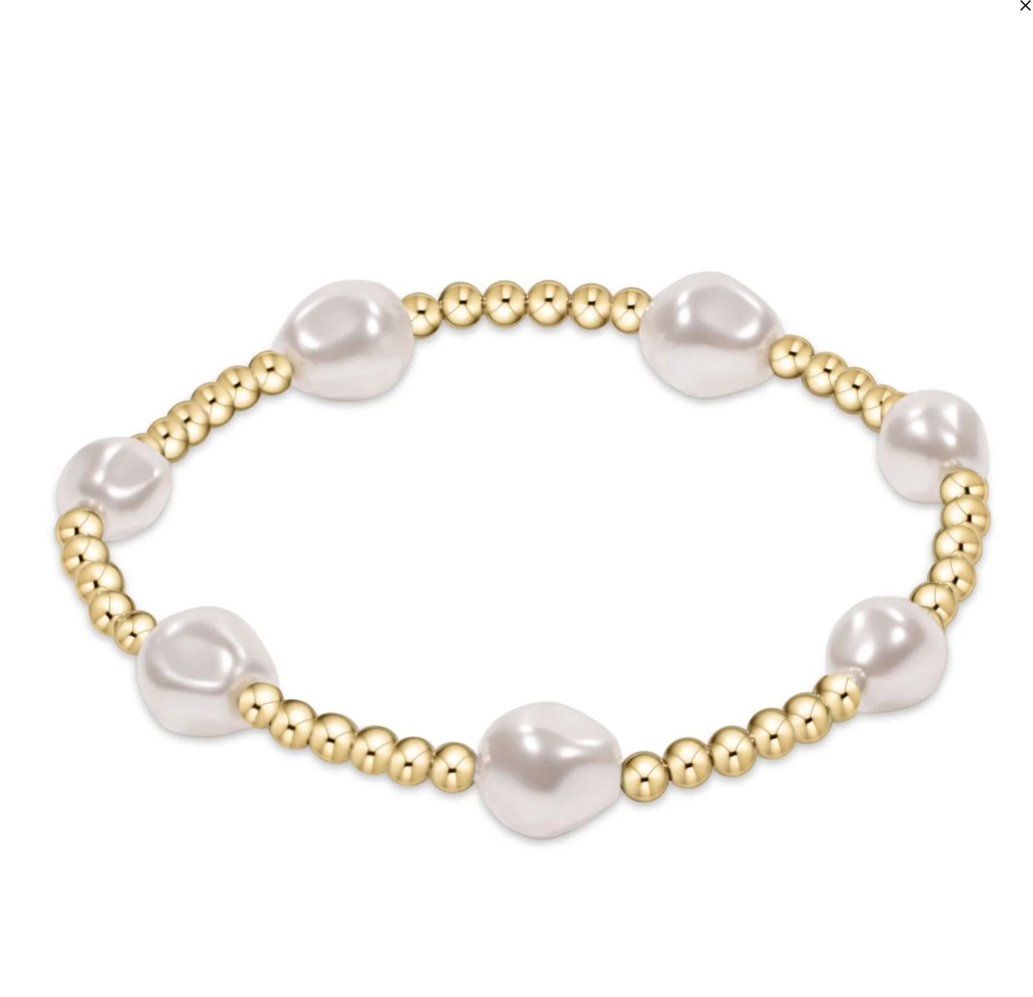 Admire Gold 3mm Bead Bracelet Pearl