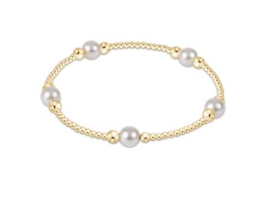 Classic Purpose Pattern Pearl  Bead Bracelet 6mm