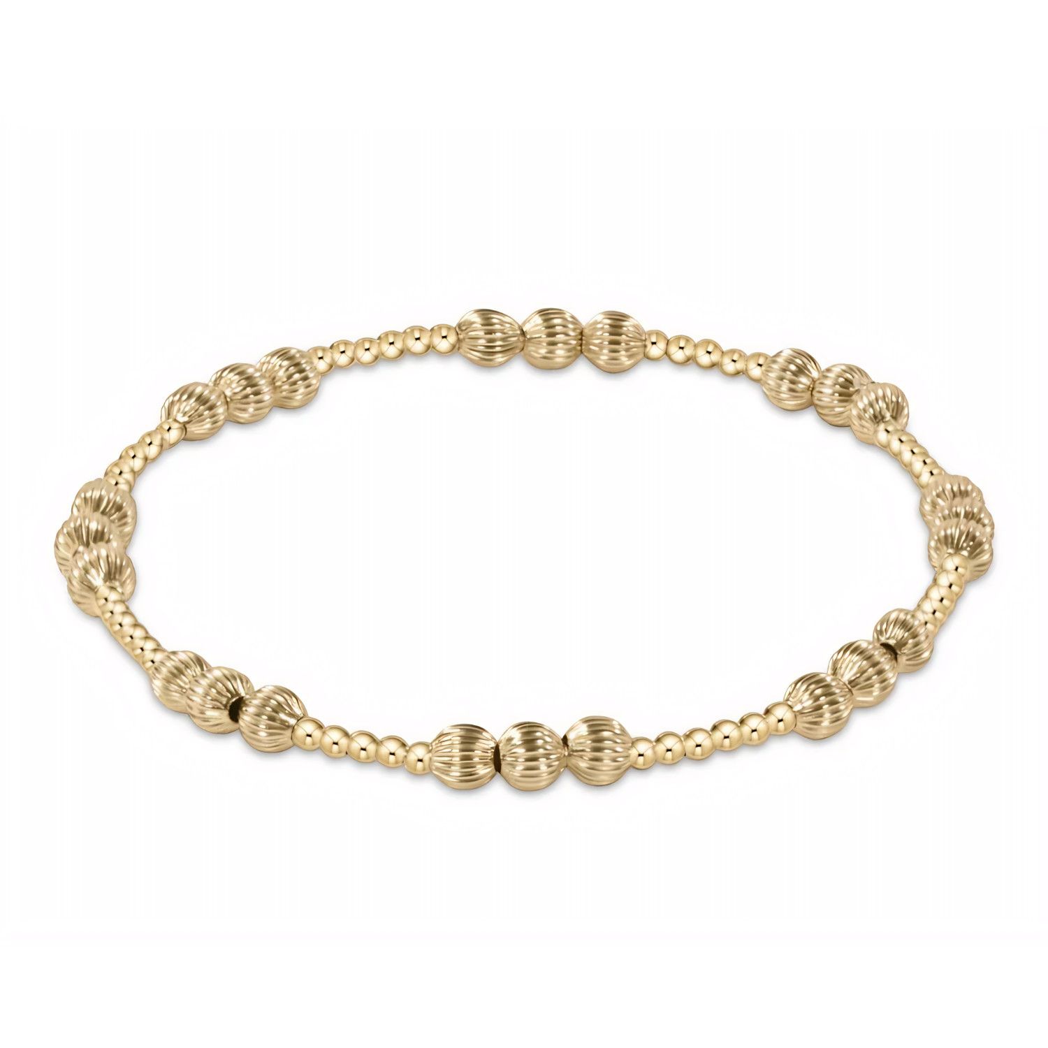 Dignity Joy Pattern Gold Bead Bracelet 4mm