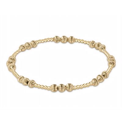 Dignity Joy Pattern Gold Bead Bracelet 4mm