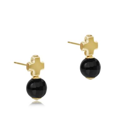 Signature Cross Earrings Onyx