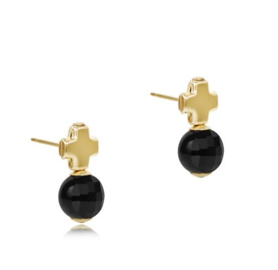 Signature Cross Earrings Onyx
