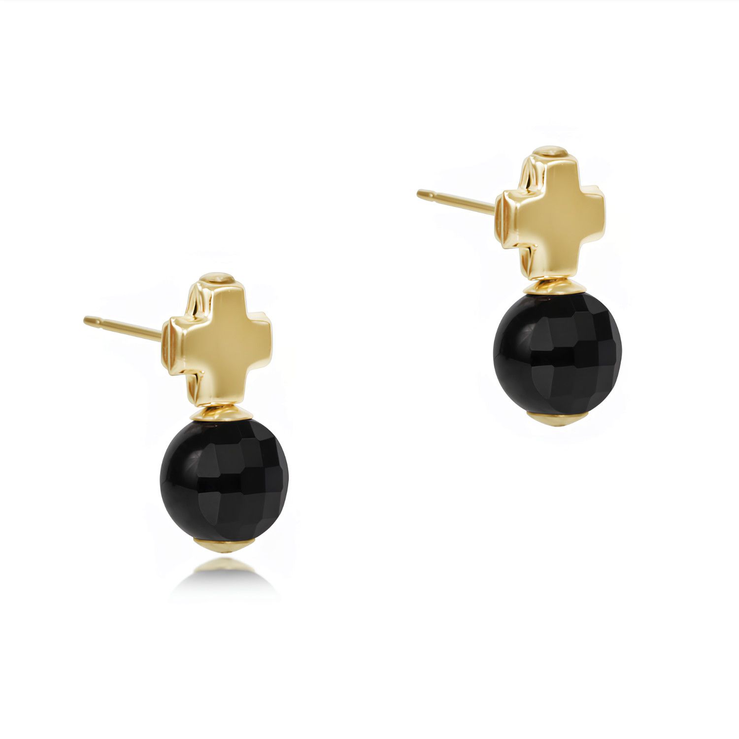 Signature Cross Gold Stud - Onyx