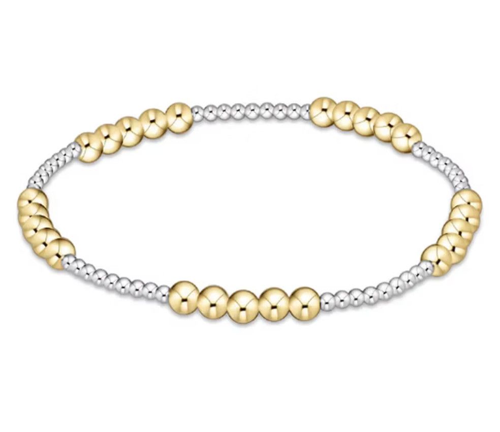 Classic Blissful Mixed Metal Bracelet 2mm/4mm