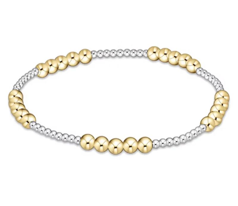 Classic Blissful Mixed Metal Bracelet 2mm/4mm