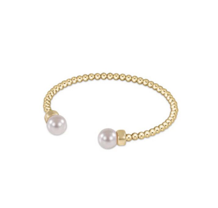 Classic Gold Bead Pearl Cuff  3mm